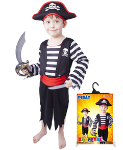 Karnevalový kostým pirát s čepicí vel. S
