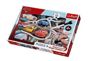 Puzzle + magický fix Auta/Cars Napínavý závod 70 dílků