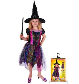 Karnevalový kostým čarodějnice/ Halloween barevný, vel. M