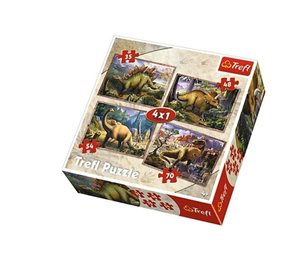 Puzzle Dinosauři 4v1 (35,48,54,70 dílků)