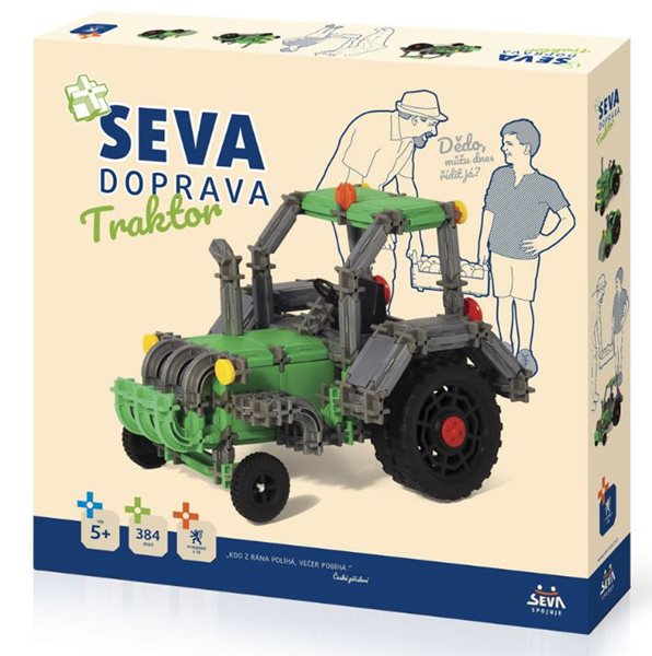 Stavebnice Seva Doprava Traktor plast, 384 dílků, Sleva 15%