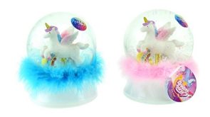 Sněhov&#225; koule/ těž&#237;tko jednorožec s peř&#237;čky 12cm, na baterie, sv&#237;t&#237;c&#237;