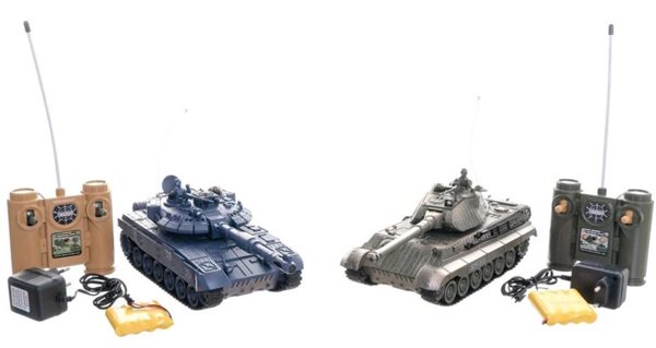 Tank RC 2 ks 36cm + dobíjecí pack, tanková bitva se zvukem se světlem