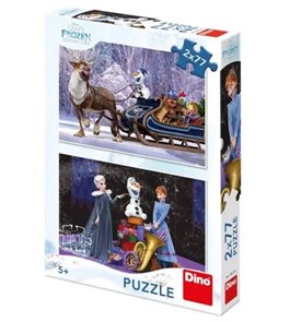 Puzzle - Ledové království II - Vánoce 2× 77 dílků