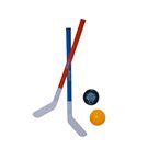 Hokejka pozemní 2 ks 72cm, florbalový míček a puk
