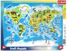 Puzzle Mapa světa se zvířátky 25 dílků