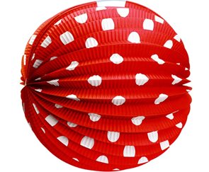 Lampion papírový kulatý červený, 25 cm