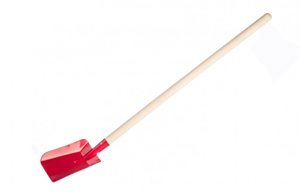 Lopata/ Lopatka červená kovová s dřevěnou násadou 80 cm
