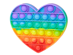 Bubble pops - Praskající bubliny silikon antistresová spol. hra, srdce duha