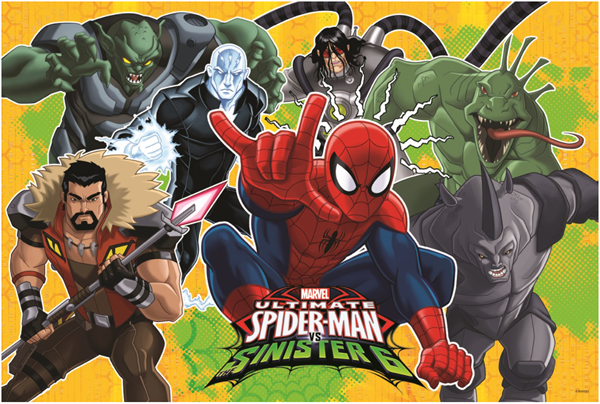 Levně Puzzle Spiderman vs Sinister 6 Disney 260 dílků