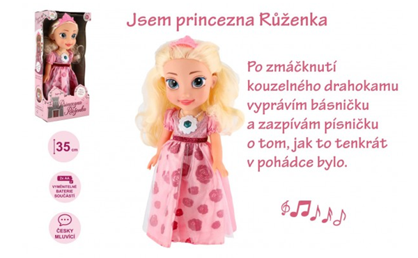 Levně Panenka princezna Růženka 35 cm, česky mluvící na baterie