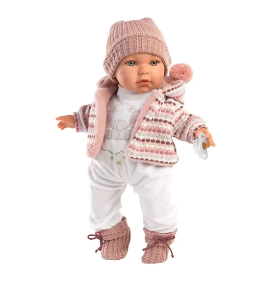 Levně Llorens 42406 BABY JULIA - realistická panenka se zvuky a měkkým látkovým tělem - 42 cm