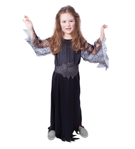 Dětský kostým čarodějnice/ Halloween - černá (M)