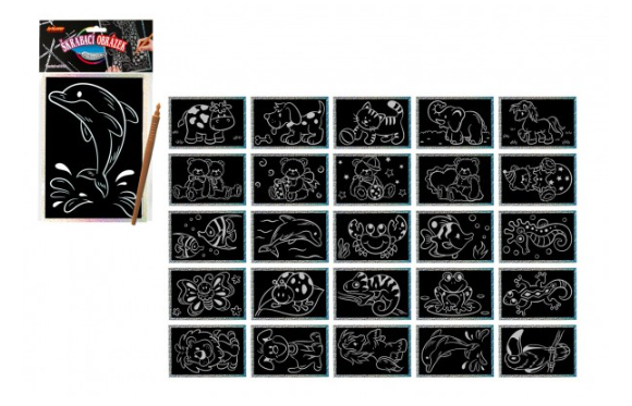 Levně Škrabací obrázek hologram 15 x 10 cm, mix druhů