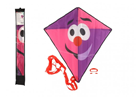 Drak létající klaun nylon 78 x 86 cm - růžovo-fialový