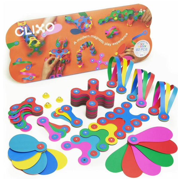 CLIXO Super Rainbow - magnetická stavebnice 60 kusů