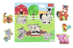Vkl&#225;dačka/ Puzzle deskov&#233; obrysov&#233; zv&#237;ř&#225;tka farma