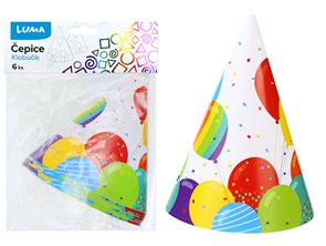 Čepice 15 cm 6 ks - HAPPY BIRTHDAY