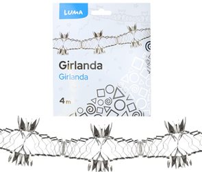 Girlanda 4 m - stř&#237;brn&#225;