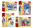 Minipuzzle Stitchova dobrodružství 54 dílků, mix druhů