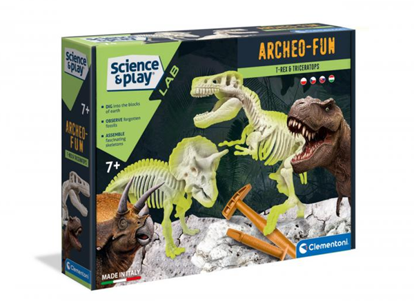 Clementoni SCIENCE Vykopávky - T-Rex + Triceraptos