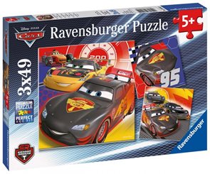 Puzzle Disney Auta - Dobrodružstv&#237; na silnici, 3x 49 d&#237;lků