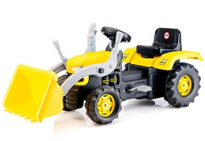 Šlapací traktor s nakladačem žlutý DOLU