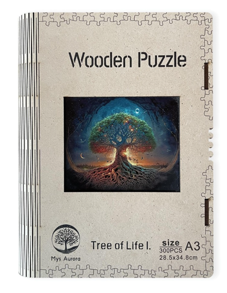Dřevěné puzzle WOODEN strom života I. - 300 dílků, Sleva 100%