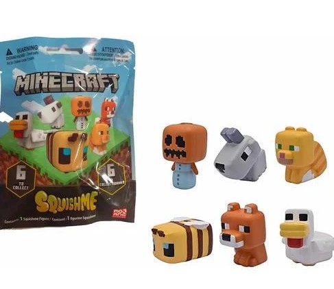 Figurka Minecraft Mini SquishMe, mix druhů