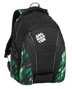 Studentský batoh Bagmaster - BAG 8 F BLACK/GREEN/WHITE