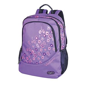 Studentský batoh Easy - Kytky - světle fialový