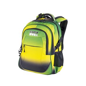 Školní batoh tříkomorový Easy - zeleno-žlutý duhový