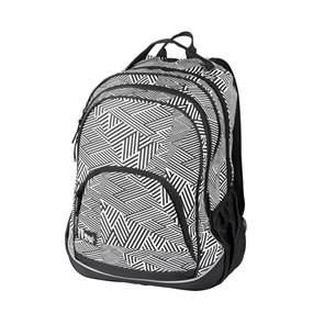 Školní batoh dvoukomorový Easy - černo-bílý