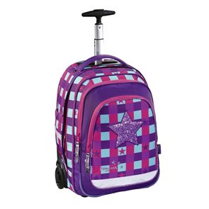 Školní batoh na kolečkách - Trolley Baggymax - Pink Star
