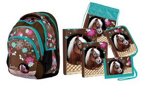 Školní set Sweet Horse Junior (batoh + penál + sáček + peněženka + boxy na sešity A4 a A5)