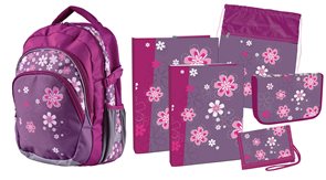 Školní set Flower Dream Junior (batoh + penál + sáček + peněženka + boxy na sešity A4 a A5)