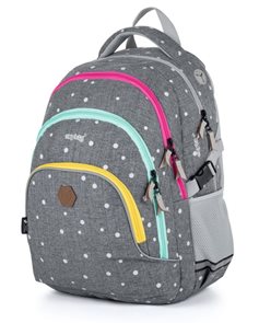 Školní batoh OXY SCOOLER - Grey dots