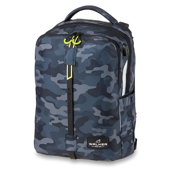 Studentský batoh WALKER Elite - Grey/Blue Camouflage