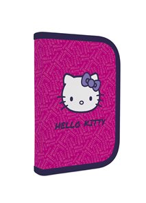 Školní penál 1patrový s chlopní naplněný - Hello Kitty