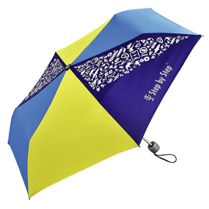 Dětský skládací deštník Step by Step - žlutý/modrý