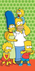 Osuška - Simpsons family bavlna-froté 75x150 cm