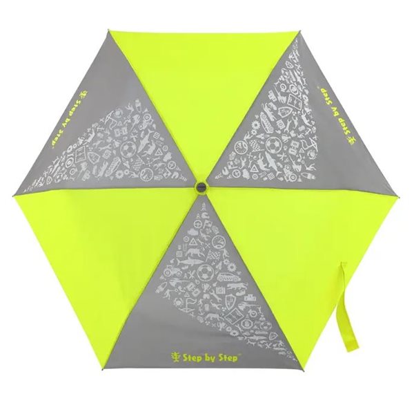 Levně Dětský skládací deštník s reflexními obrázky, Neon Yellow