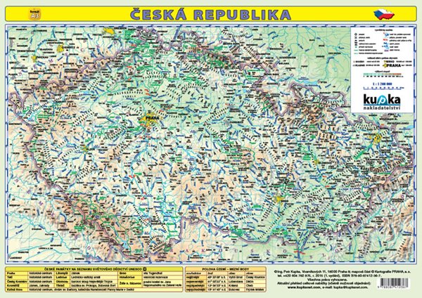 Česká republika - mapa A3 lamino - Petr Kupka - 30x42 cm