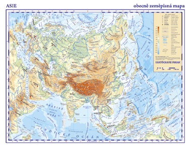 Podložka - Asie - obecně zeměpisná - 1:42 000 000 - 42x30cm