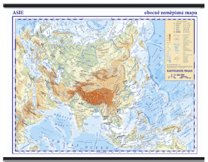 Asie -školní- obecně zeměpisná - nástěnná mapa - 1:10 000 000