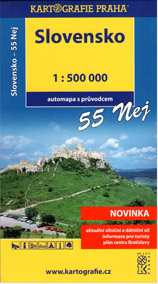 Slovenská republika - 55 nej - mapa Kartografie - 1:500 000