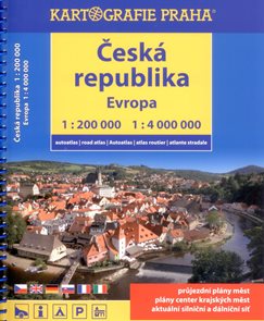 Česká republika - autoatlas Kartografie - 1:200 000 + Evropa 1:4 000 000