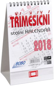 BOBO Kalendář stolní tříměsíční 2018