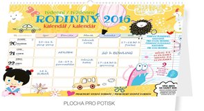 Kalendář stolní 2016 - Týdenní rodinný plánovací - s háčkem, 2016, 30 x 21 cm