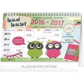 Školní plánovací kalendář 2017 s háčkem